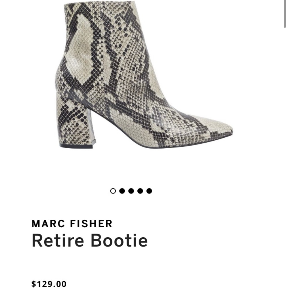 Marc Fisher Snake Skin Booties